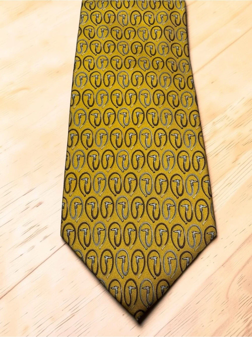 Vintage Trussardi Dog Print 100% Silk Tie Made In Italy